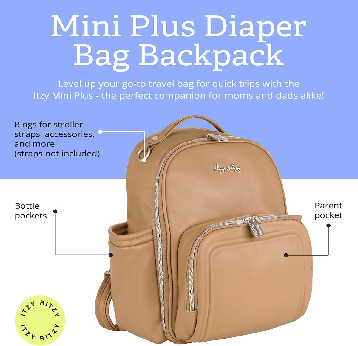 Mini Diaper Bag Backpack - 10 Pockets with Changing Pad (Aspen)
