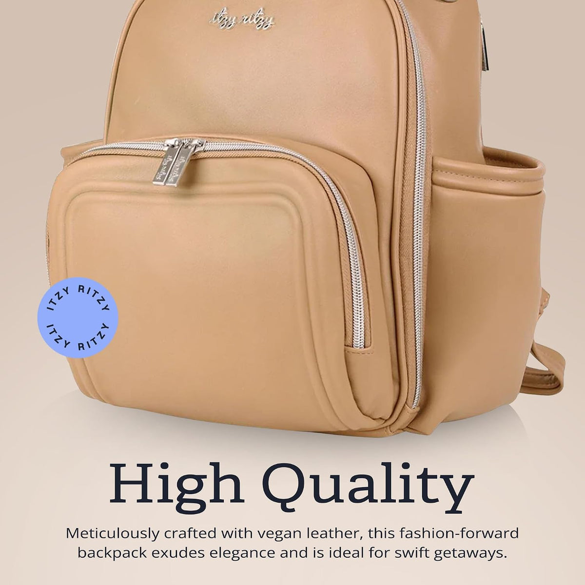 Mini Diaper Bag Backpack - 10 Pockets with Changing Pad (Aspen)
