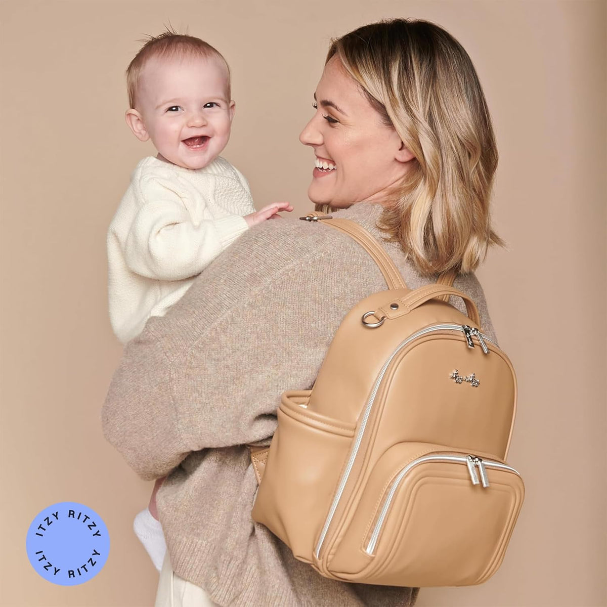 Mini Diaper Bag Backpack - 10 Pockets with Changing Pad (Aspen)