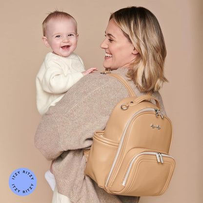 Mini Diaper Bag Backpack - 10 Pockets with Changing Pad (Aspen)