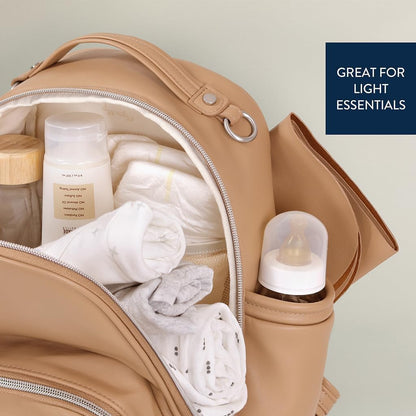 Mini Diaper Bag Backpack - 10 Pockets with Changing Pad (Aspen)