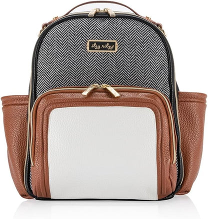 Mini Diaper Bag Backpack - 10 Pockets with Changing Pad (Aspen)