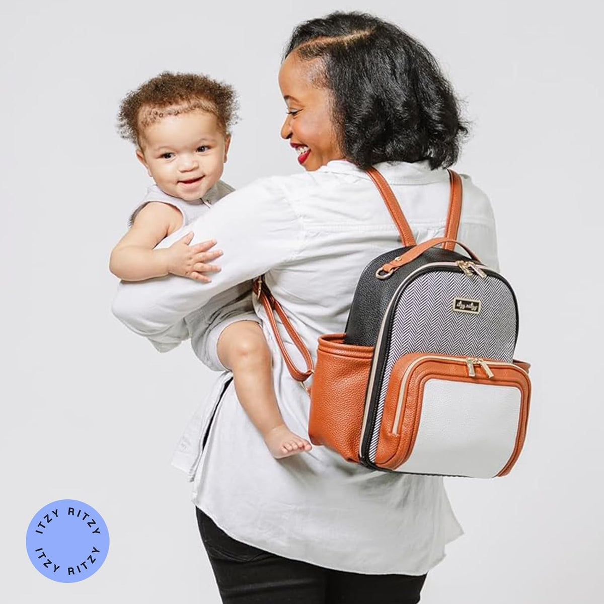 Mini Diaper Bag Backpack - 10 Pockets with Changing Pad (Aspen)