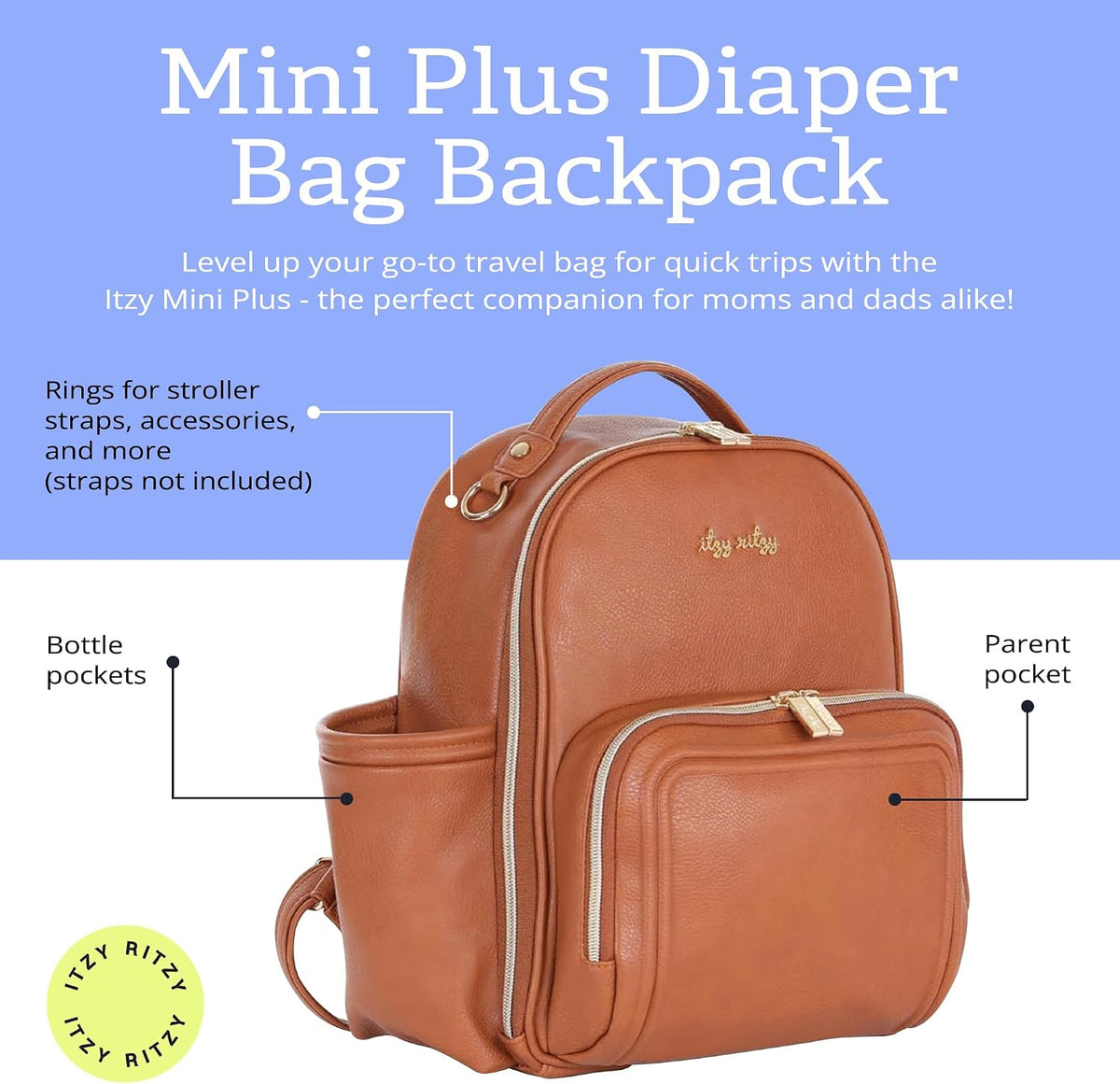 Mini Diaper Bag Backpack - 10 Pockets with Changing Pad (Aspen)