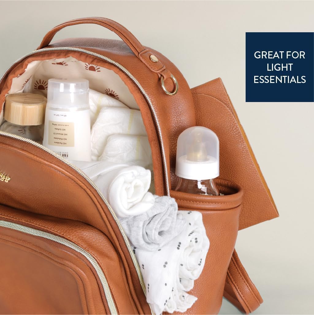 Mini Diaper Bag Backpack - 10 Pockets with Changing Pad (Aspen)