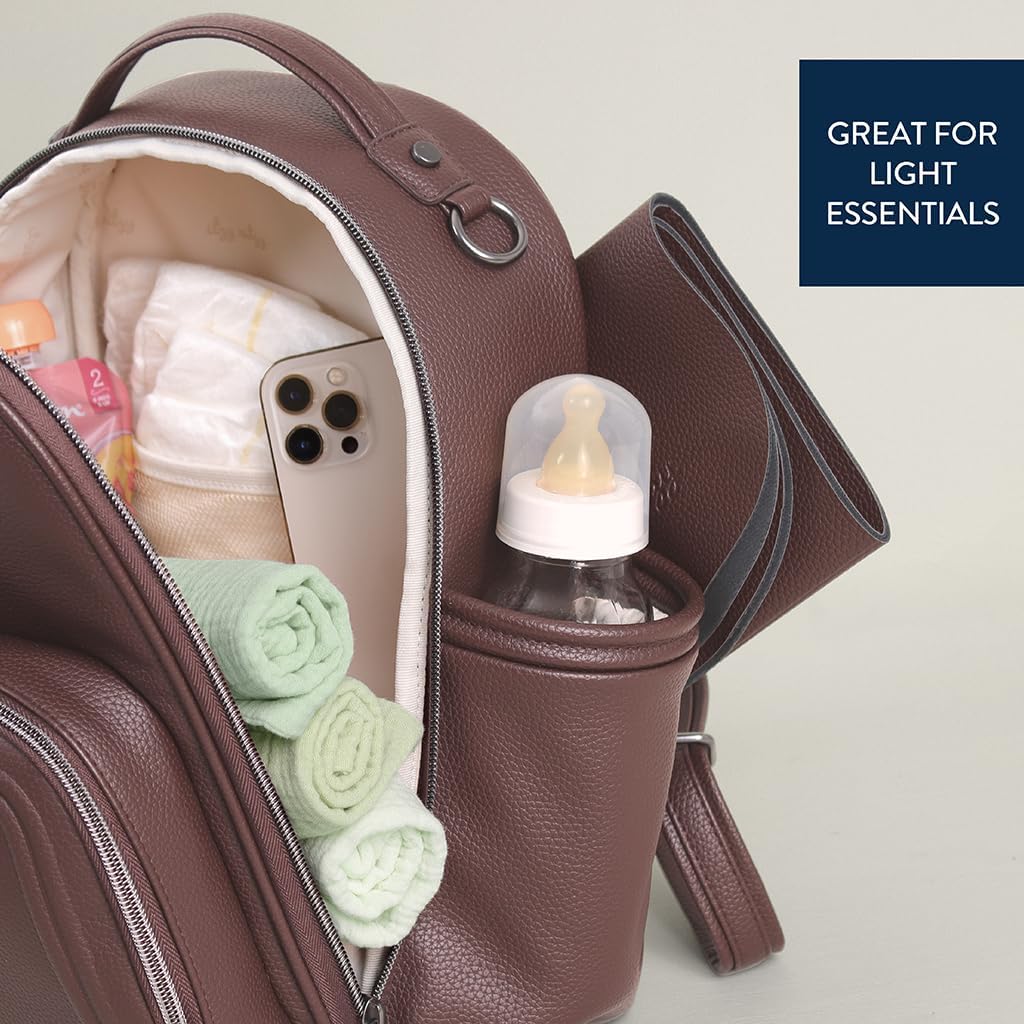 Mini Diaper Bag Backpack - 10 Pockets with Changing Pad (Aspen)
