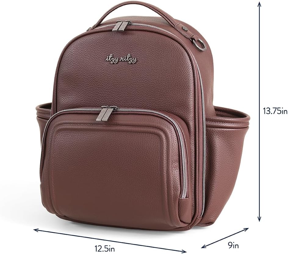 Mini Diaper Bag Backpack - 10 Pockets with Changing Pad (Aspen)
