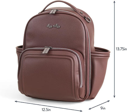 Mini Diaper Bag Backpack - 10 Pockets with Changing Pad (Aspen)