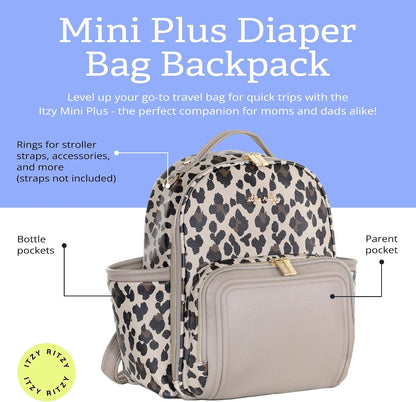 Mini Diaper Bag Backpack - 10 Pockets with Changing Pad (Aspen)