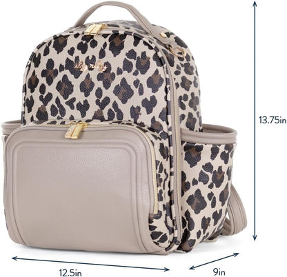 Mini Diaper Bag Backpack - 10 Pockets with Changing Pad (Aspen)