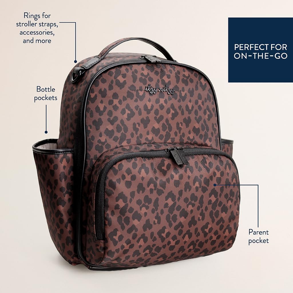 Mini Diaper Bag Backpack - 10 Pockets with Changing Pad (Aspen)