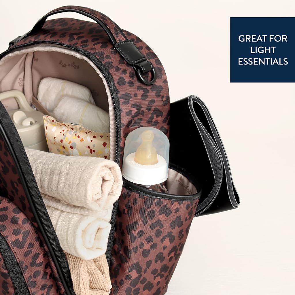 Mini Diaper Bag Backpack - 10 Pockets with Changing Pad (Aspen)
