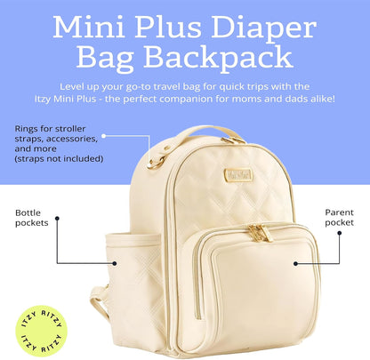 Mini Diaper Bag Backpack - 10 Pockets with Changing Pad (Aspen)