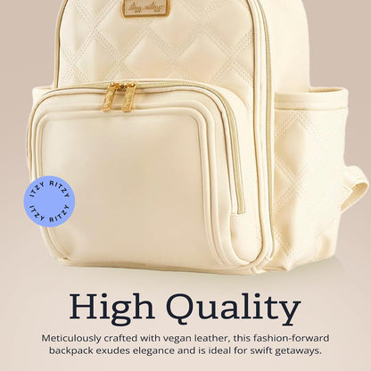 Mini Diaper Bag Backpack - 10 Pockets with Changing Pad (Aspen)
