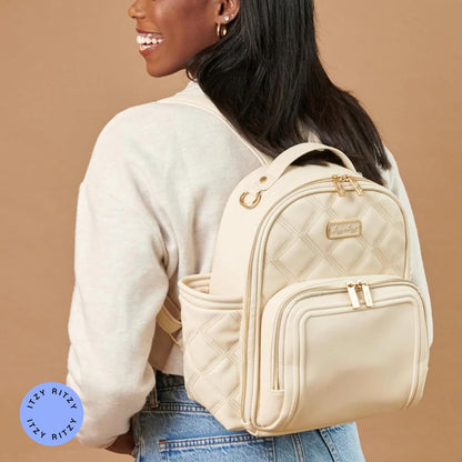 Mini Diaper Bag Backpack - 10 Pockets with Changing Pad (Aspen)