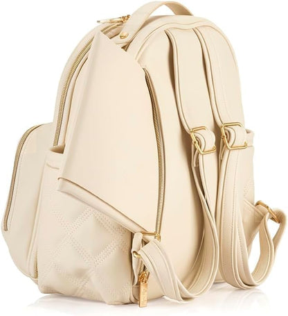 Mini Diaper Bag Backpack - 10 Pockets with Changing Pad (Aspen)