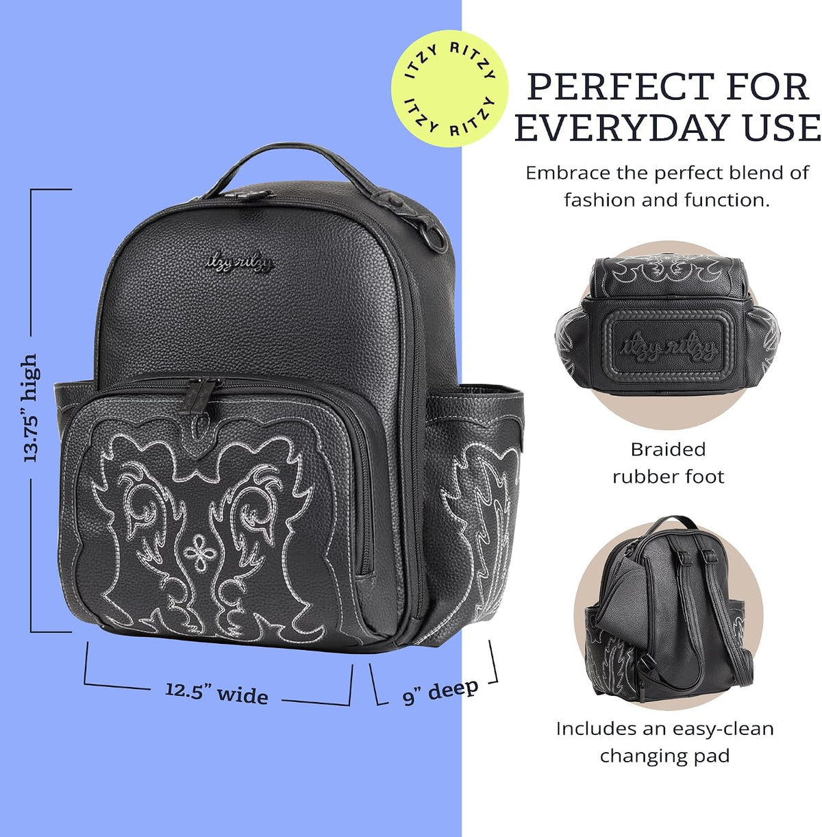 Mini Diaper Bag Backpack - 10 Pockets with Changing Pad (Aspen)