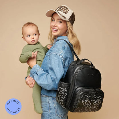Mini Diaper Bag Backpack - 10 Pockets with Changing Pad (Aspen)