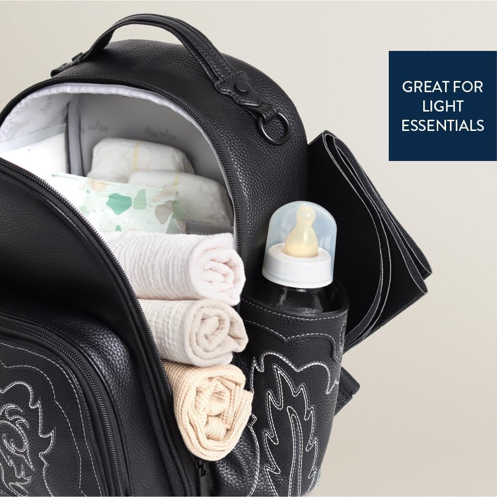 Mini Diaper Bag Backpack - 10 Pockets with Changing Pad (Aspen)