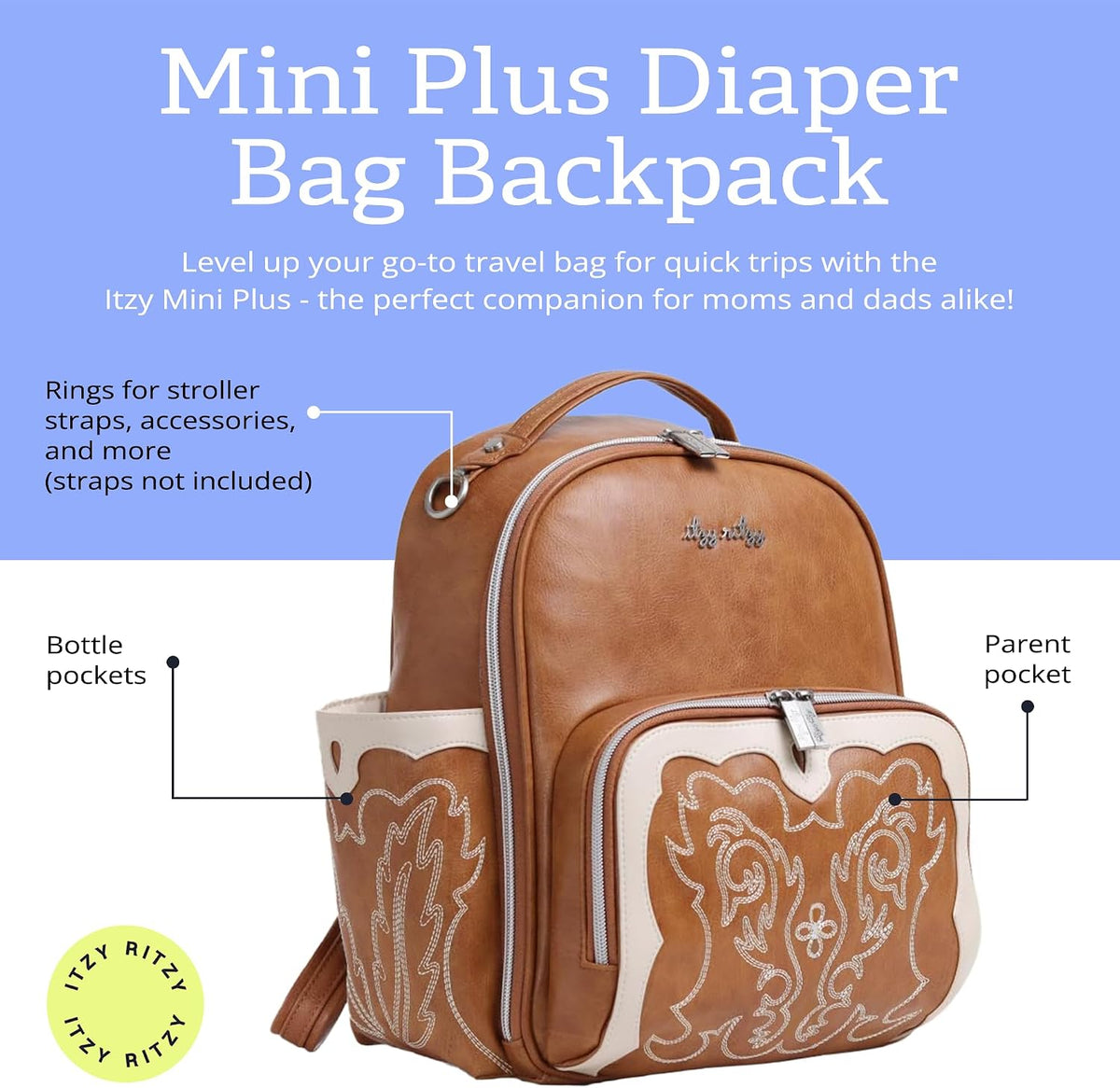 Mini Diaper Bag Backpack - 10 Pockets with Changing Pad (Aspen)