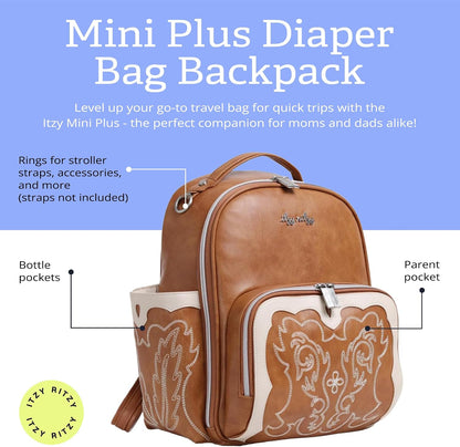 Mini Diaper Bag Backpack - 10 Pockets with Changing Pad (Aspen)
