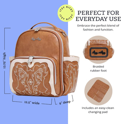 Mini Diaper Bag Backpack - 10 Pockets with Changing Pad (Aspen)