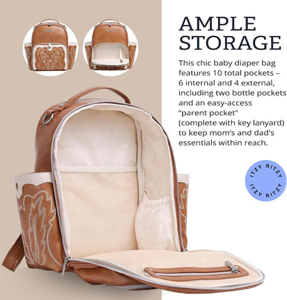 Mini Diaper Bag Backpack - 10 Pockets with Changing Pad (Aspen)