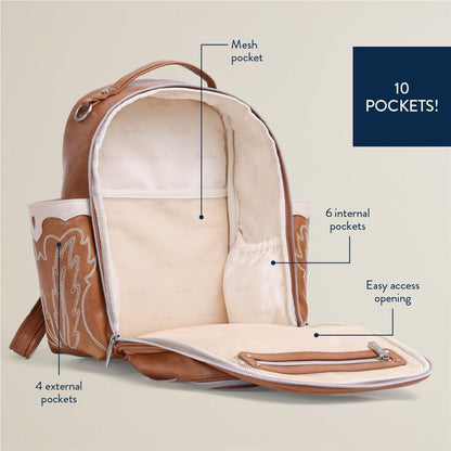Mini Diaper Bag Backpack - 10 Pockets with Changing Pad (Aspen)