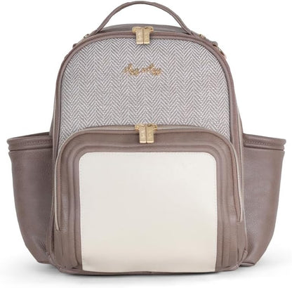 Mini Diaper Bag Backpack - 10 Pockets with Changing Pad (Aspen)