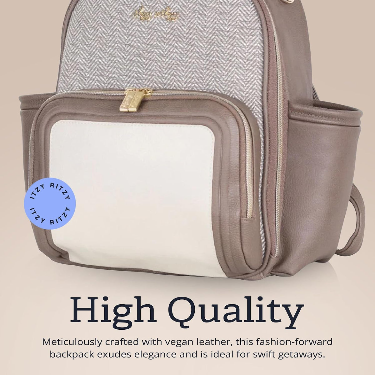 Mini Diaper Bag Backpack - 10 Pockets with Changing Pad (Aspen)