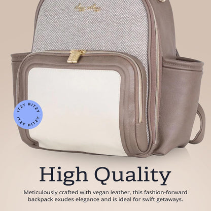 Mini Diaper Bag Backpack - 10 Pockets with Changing Pad (Aspen)