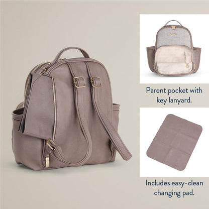 Mini Diaper Bag Backpack - 10 Pockets with Changing Pad (Aspen)