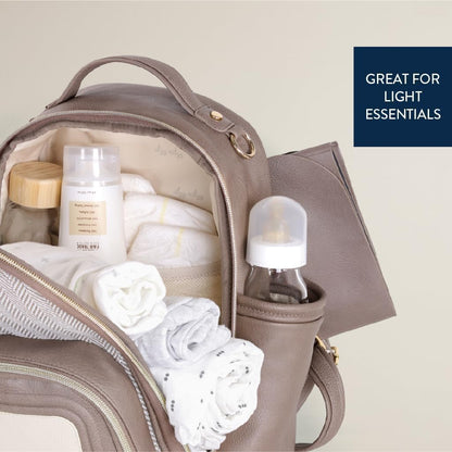 Mini Diaper Bag Backpack - 10 Pockets with Changing Pad (Aspen)
