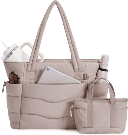 Tote Bag for Women, Puffy Handbags for Work, Travel, Nurse