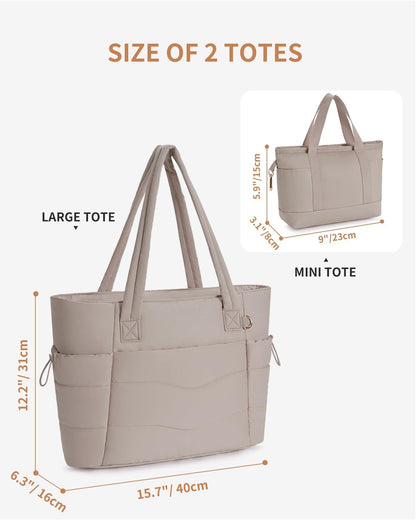 Tote Bag for Women, Puffy Handbags for Work, Travel, Nurse