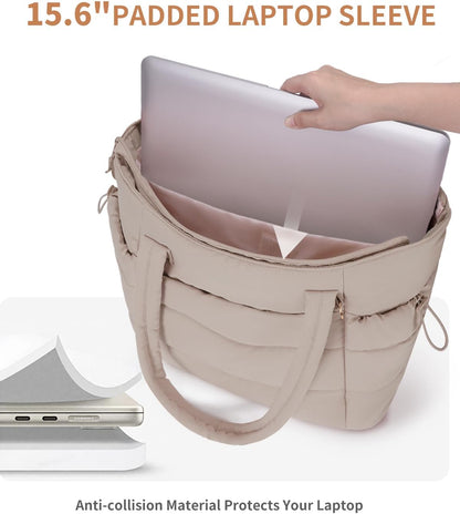 Tote Bag for Women, Puffy Handbags for Work, Travel, Nurse