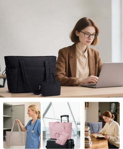 Tote Bag for Women, Puffy Handbags for Work, Travel, Nurse