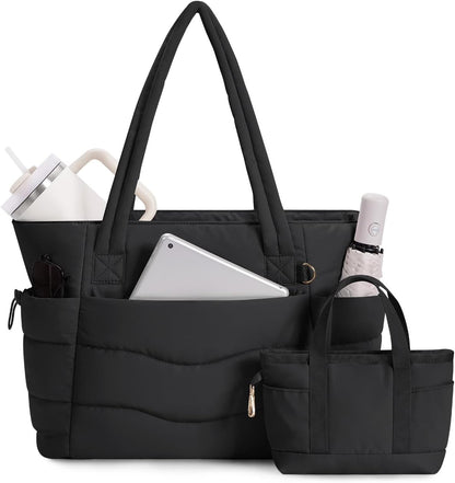 Tote Bag for Women, Puffy Handbags for Work, Travel, Nurse