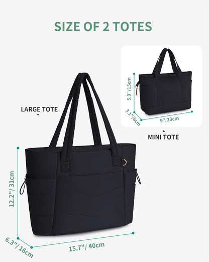 Tote Bag for Women, Puffy Handbags for Work, Travel, Nurse