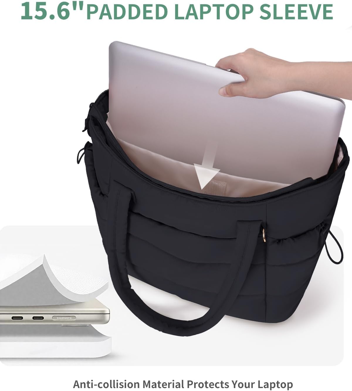 Tote Bag for Women, Puffy Handbags for Work, Travel, Nurse