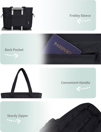 Tote Bag for Women, Puffy Handbags for Work, Travel, Nurse
