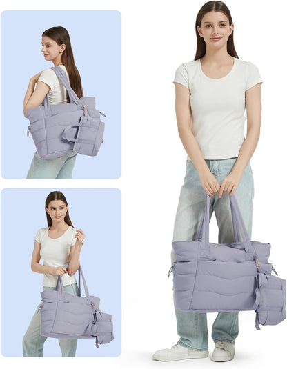 Tote Bag for Women, Puffy Handbags for Work, Travel, Nurse