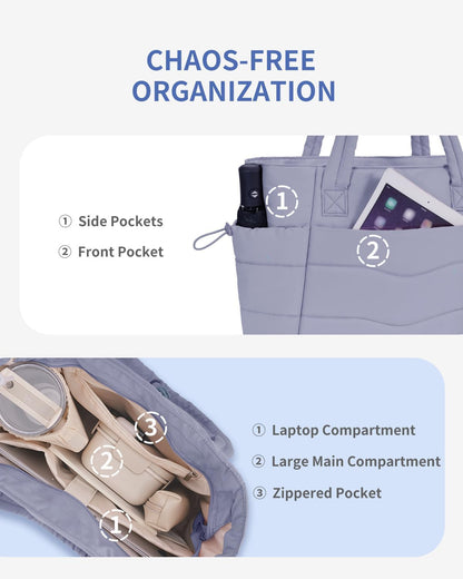 Tote Bag for Women, Puffy Handbags for Work, Travel, Nurse