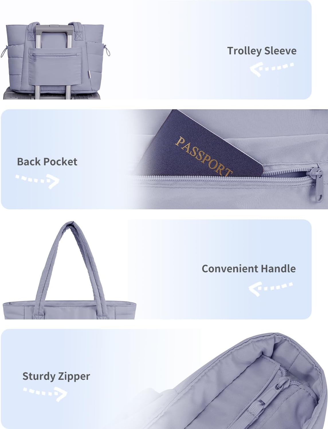 Tote Bag for Women, Puffy Handbags for Work, Travel, Nurse
