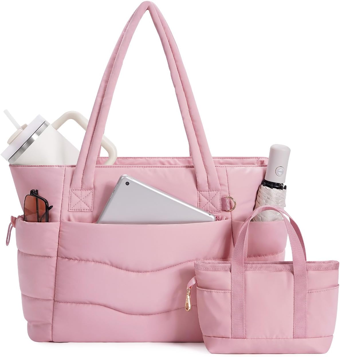 Tote Bag for Women, Puffy Handbags for Work, Travel, Nurse