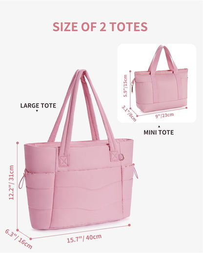 Tote Bag for Women, Puffy Handbags for Work, Travel, Nurse