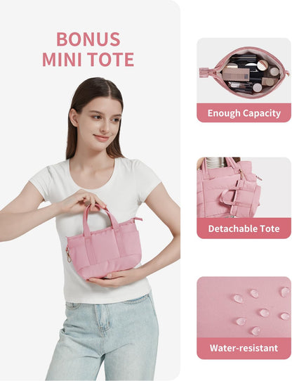 Tote Bag for Women, Puffy Handbags for Work, Travel, Nurse