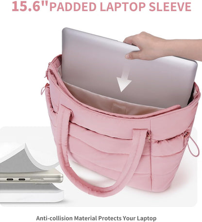 Tote Bag for Women, Puffy Handbags for Work, Travel, Nurse