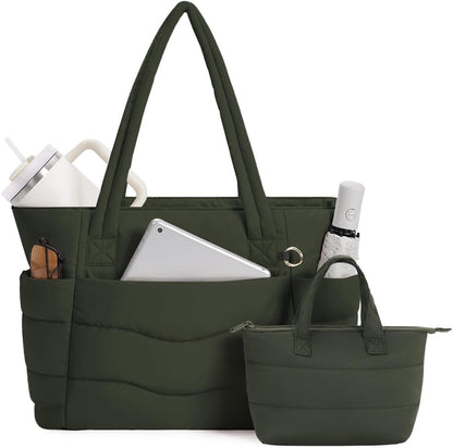 Tote Bag for Women, Puffy Handbags for Work, Travel, Nurse