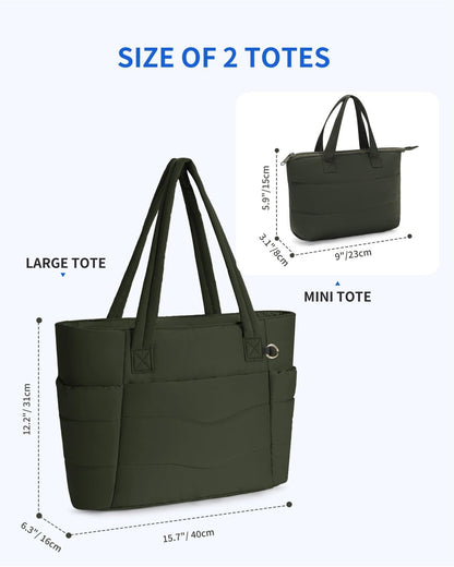 Tote Bag for Women, Puffy Handbags for Work, Travel, Nurse